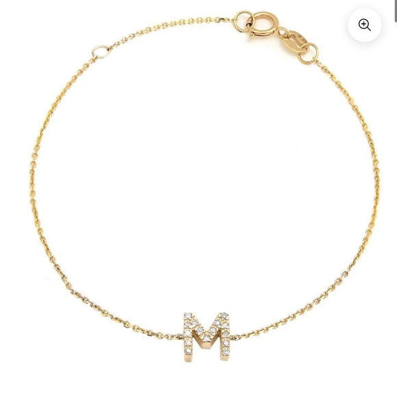 Goldn Co Jewelry - NEW DIAMOND BLOCK INITIAL BRACELET ‘M’